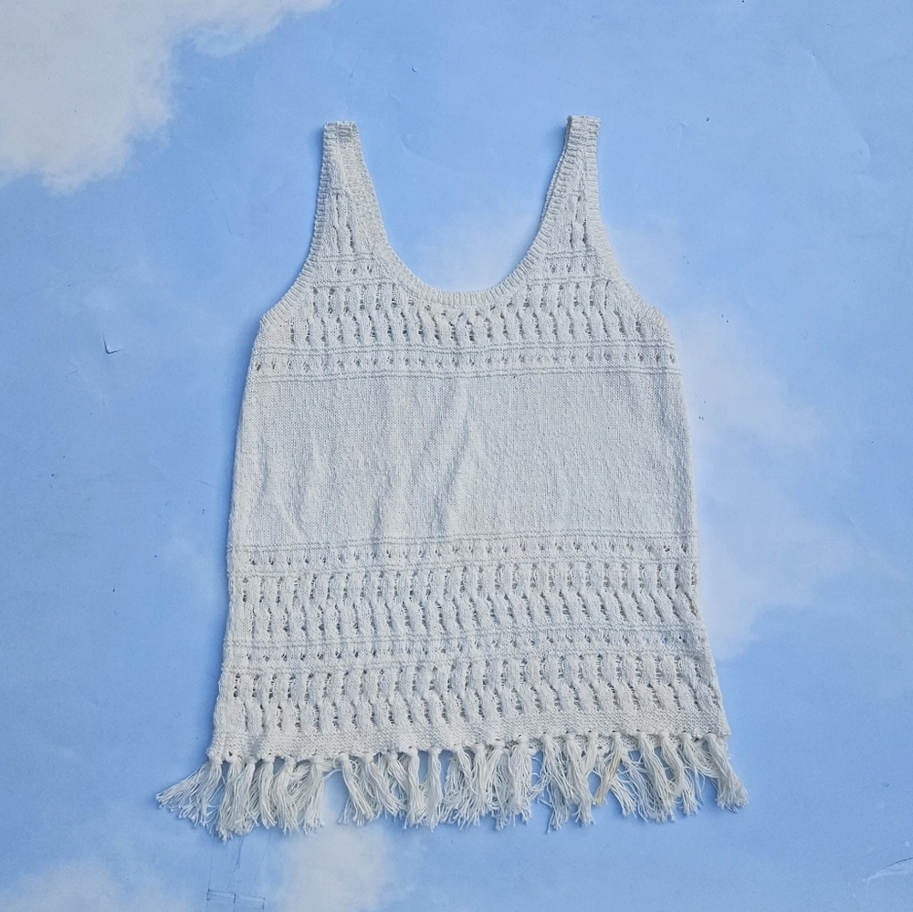 Beige Crochet Tank Top Vacation Chochet Tank Boho Beach Tank Festival Top